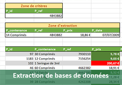 Rechercher et extraire dans des bases de données Excel