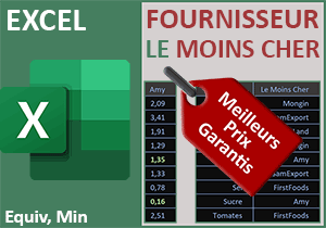 Rechercher le fournisseur le moins cher avec Excel