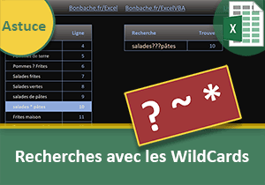 Recherches spécifiques avec les WildCards Excel