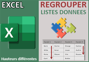 Regrouper des listes de données dans un tableau Excel