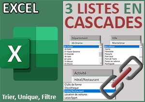 Relier trois listes déroulantes Excel très facilement