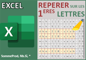 Repérer les cellules identiques sur les premières lettres