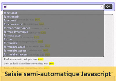Saisie semi-automatique pour moteur de recherche Javascript