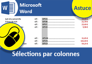 Sélectionner tous les textes d une colonne dans Word