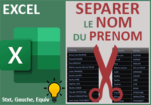 Séparer les noms des prénoms avec une formule Excel