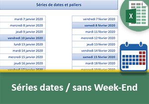 Séries automatiques de dates Excel sans les Week-End