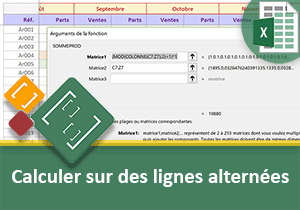 Somme Excel sur une colonne ou une ligne sur deux