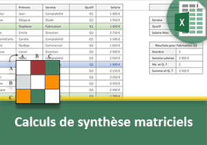 Statistiques matricielles sur des critères recoupés