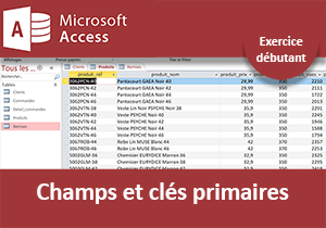 Tables de base de données Access, Exercice débutant