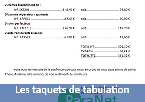 Taquets de tabulation Word pour des alignements en colonnes