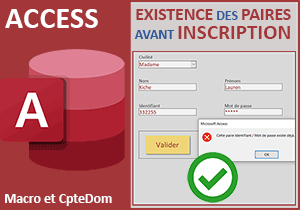 Tester l existence avant inscription sur formulaire Access