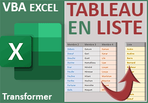 Transformer un tableau en une seule colonne en VBA Excel