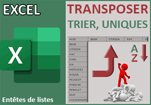 Transposer un tableau de valeurs uniques triées avec Excel