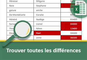 Trouver les différences de données avec Excel