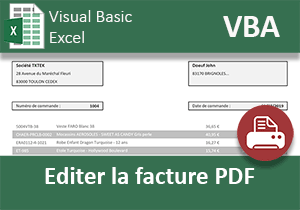 Valider et éditer la facture PDF en VBA Excel