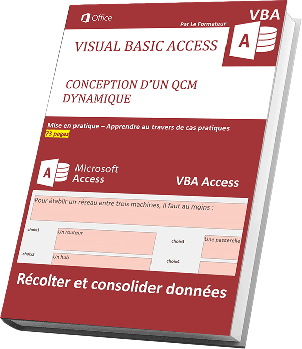 Livre numérique pour créer application évaluation des candidats sous forme de QCM en VBA Access à télécharger en PDF