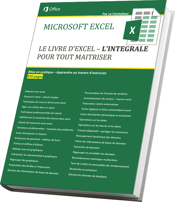 Livre numérique de formation complète à Excel à télécharger en PDF