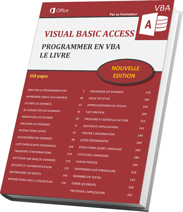 Livre numérique pour débuter et apprendre la programmation en Visual Basic des bases de données Access à télécharger en PDF