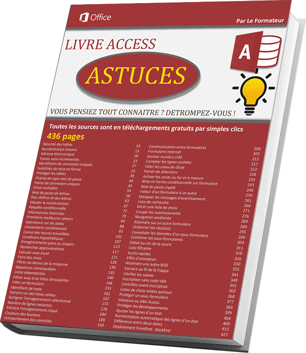 Livre des astuces Access à télécharger en PDF