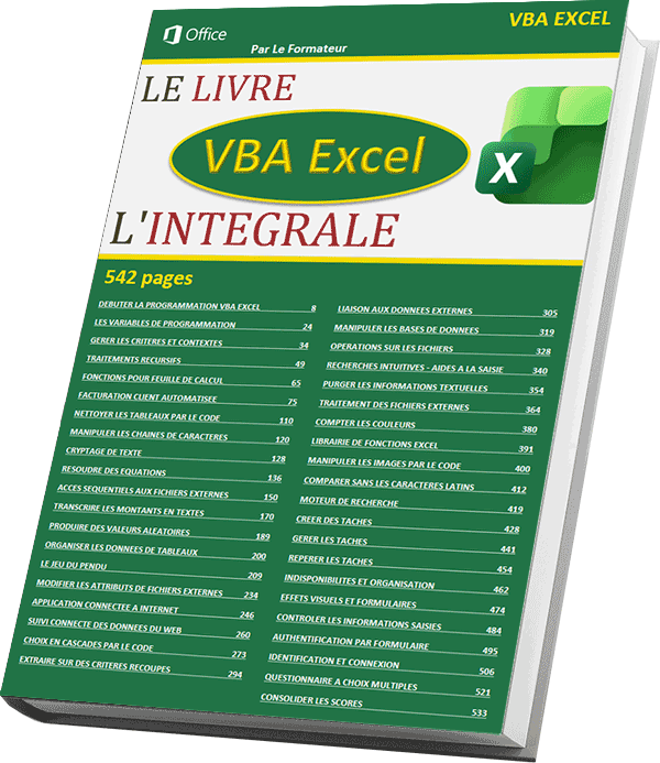 Livre VBA Excel complet